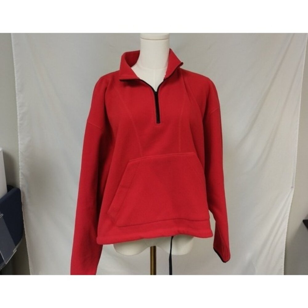 Victoria's Secret Pink Quarter Zip Fleece Red Top Medium